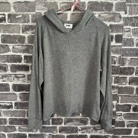 LNA Tops - LNA pullover hoodie gray stretch sweater